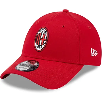 Шапка извита червена регулируема 9FORTY Core на AC Milan Serie A от New Era