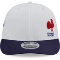 hvid-og-bla-buet-kasket-snapback-9fifty-stretch-snap-flawless-fra-french-rugby-federation-ffr-fra-new-era