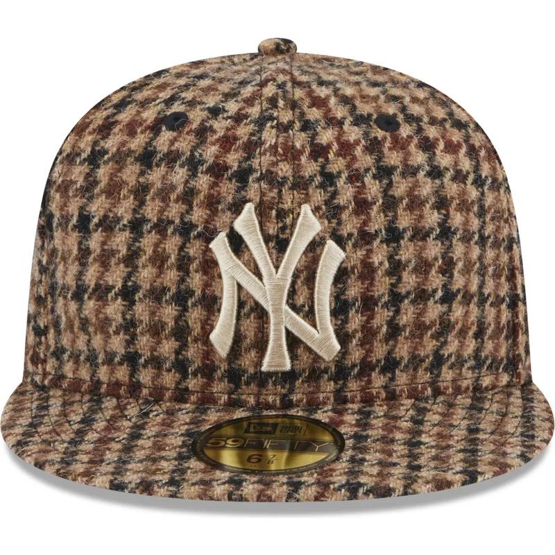 shapka-ploska-kafyav-reguliruema-59fifty-harris-tweed-na-new-york-yankees-mlb-ot-new-era