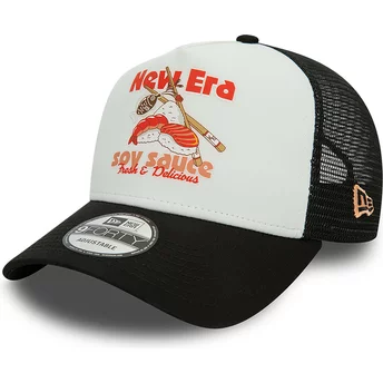 New Era Soy Sauce A Frame Food White and Black Trucker Hat