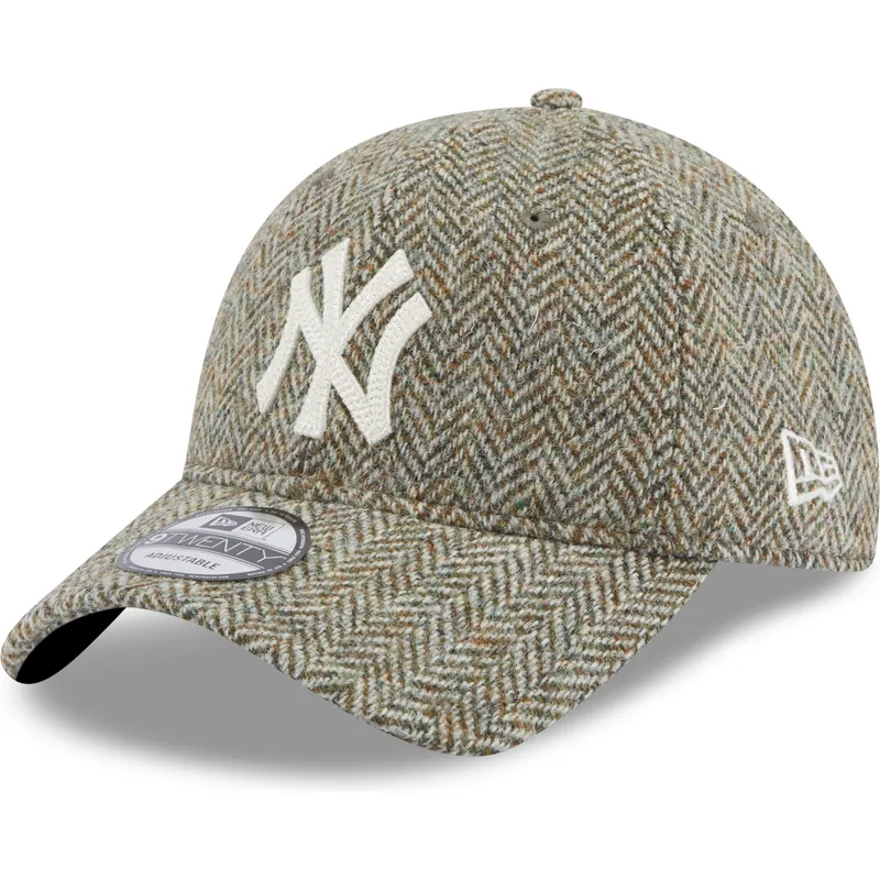 shapka-izvita-siv-reguliruem-9twenty-tweed-pack-na-new-york-yankees-mlb-ot-new-era