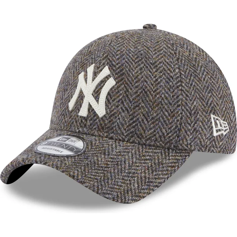 shapka-izvita-siv-reguliruem-9twenty-tweed-pack-na-new-york-yankees-mlb-ot-new-era