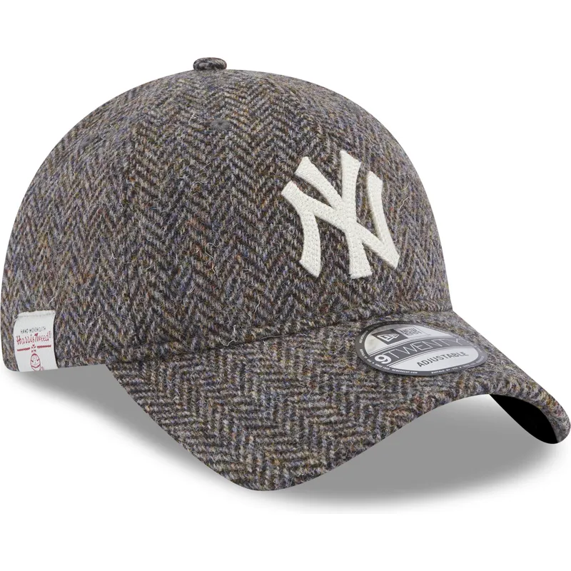 shapka-izvita-siv-reguliruem-9twenty-tweed-pack-na-new-york-yankees-mlb-ot-new-era