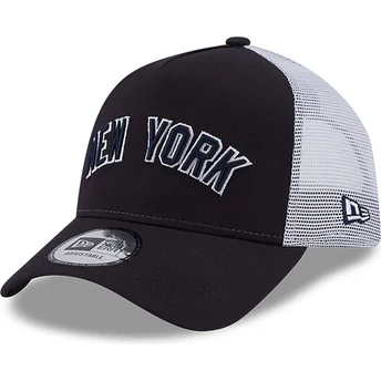 New Era New York Yankees MLB A Frame Team Script Trucker Cap in Marineblau
