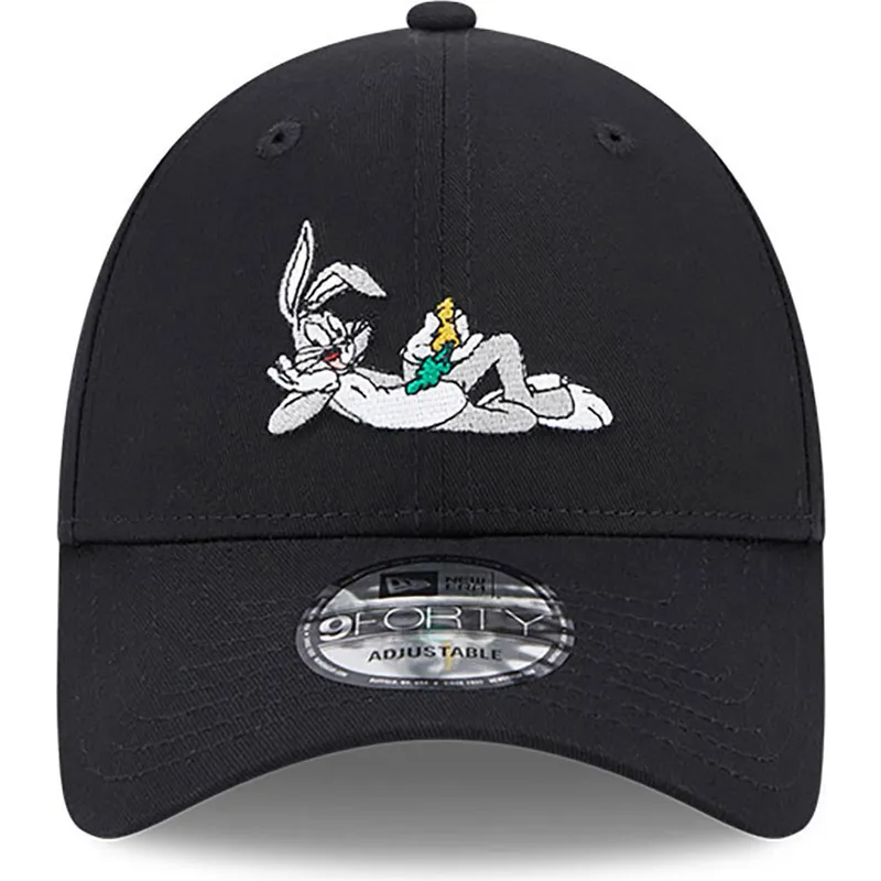 shapka-izvita-cherna-reguliruem-9forty-na-bugs-bunny-looney-tunes-ot-new-era