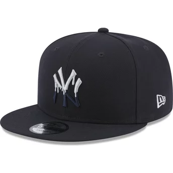 New Era Flat Brim 9FIFTY Team Drip New York Yankees MLB Navy Blue Snapback Cap
