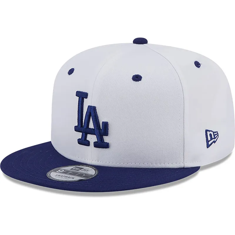 shapka-ploska-sinya-snapbek-9fifty-white-crown-patch-na-los-angeles-dodgers-mlb-ot-new-era