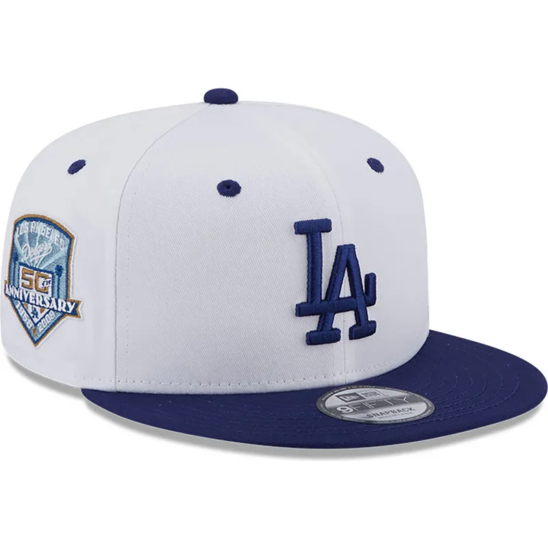 shapka-ploska-sinya-snapbek-9fifty-white-crown-patch-na-los-angeles-dodgers-mlb-ot-new-era