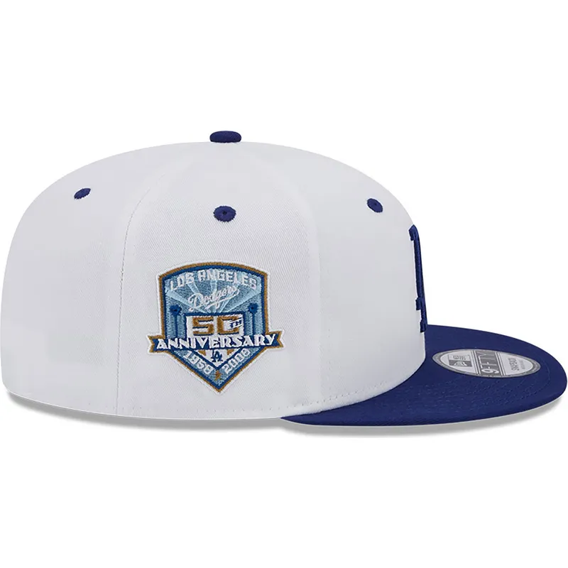 shapka-ploska-sinya-snapbek-9fifty-white-crown-patch-na-los-angeles-dodgers-mlb-ot-new-era