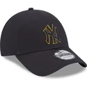 casquette-courbee-bleue-marine-ajustable-9forty-team-outline-new-york-yankees-mlb-new-era