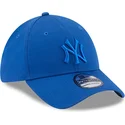 new-era-curved-brim-blue-logo-39thirty-league-essential-new-york-yankees-mlb-blue-fitted-cap