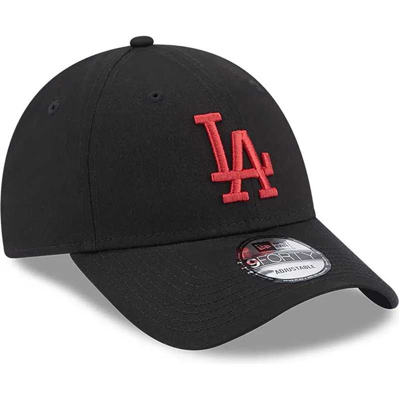 shapka-izvita-cherna-reguliruem-9forty-league-essential-na-los-angeles-dodgers-mlb-ot-new-era