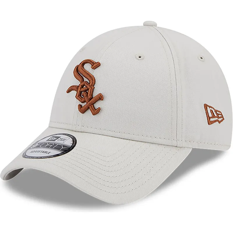 shapka-izvita-bezhov-reguliruem-9forty-league-essential-na-chicago-white-sox-mlb-ot-new-era