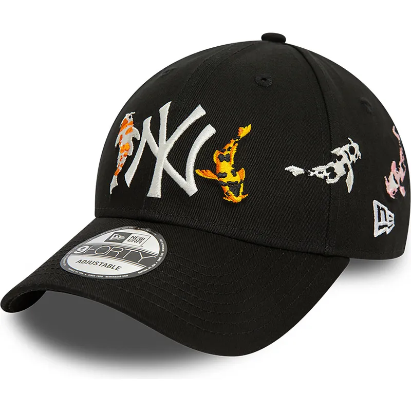 shapka-izvita-cherna-reguliruem-9forty-koi-fish-na-new-york-yankees-mlb-ot-new-era