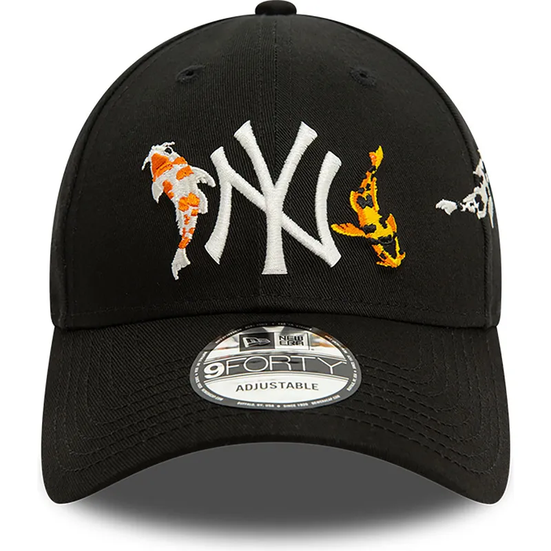 shapka-izvita-cherna-reguliruem-9forty-koi-fish-na-new-york-yankees-mlb-ot-new-era