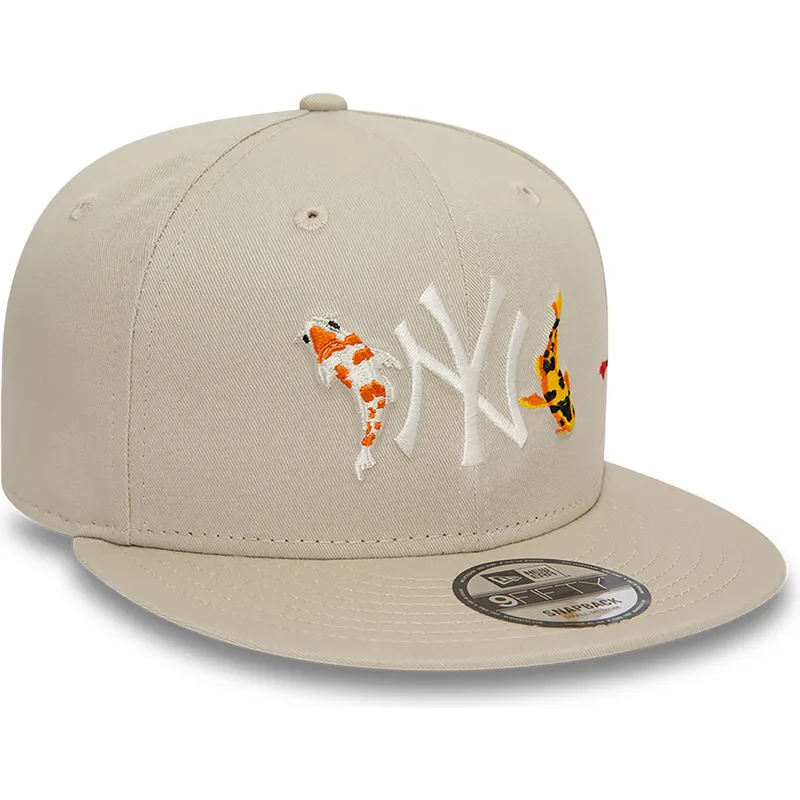 gorra-plana-beige-snapback-9fifty-koi-fish-de-new-york-yankees-mlb-de-new-era