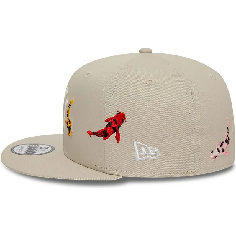 gorra-plana-beige-snapback-9fifty-koi-fish-de-new-york-yankees-mlb-de-new-era