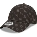 sort-justerbar-9forty-monogram-new-york-yankees-mlb-kasket-fra-new-era