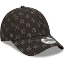 sort-justerbar-9forty-monogram-new-york-yankees-mlb-kasket-fra-new-era