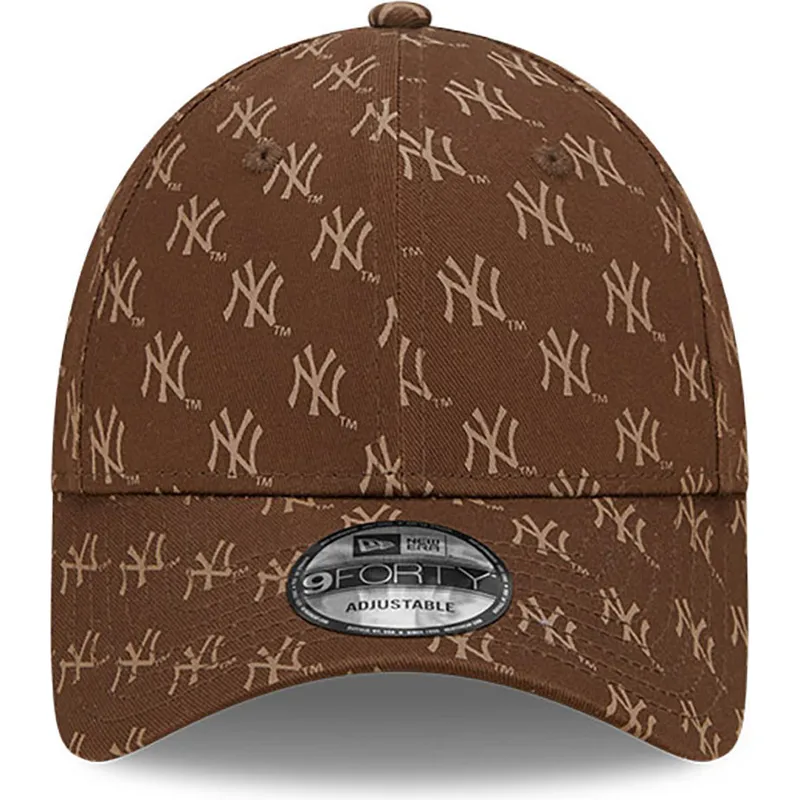 shapka-izvita-kafyav-reguliruem-9forty-monogram-na-new-york-yankees-mlb-ot-new-era