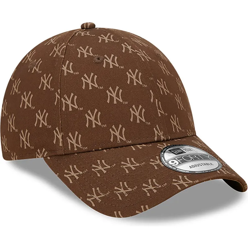 shapka-izvita-kafyav-reguliruem-9forty-monogram-na-new-york-yankees-mlb-ot-new-era