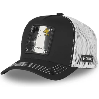 Trucker kasket sort og hvid Snoopy Joe Cool NAW5 Peanuts fra Capslab