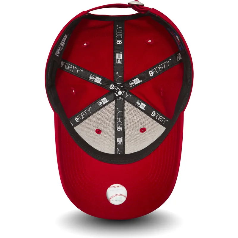 shapka-izvita-chervena-reguliruem-za-deca-9forty-essential-na-new-york-yankees-mlb-ot-new-era