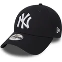 new-era-new-york-yankees-mlb-9forty-essential-verstellbare-kinderkappe-mit-gebogenem-schirm-in-marineblau