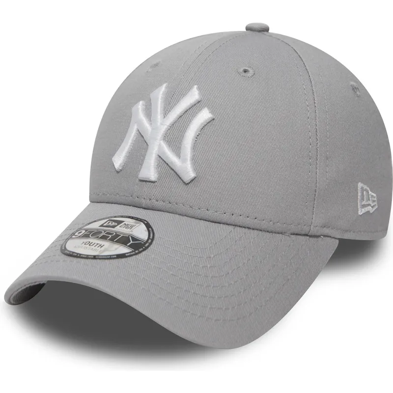 gra-justerbar-buet-kasket-til-dreng-9forty-essential-fra-new-york-yankees-mlb-af-new-era
