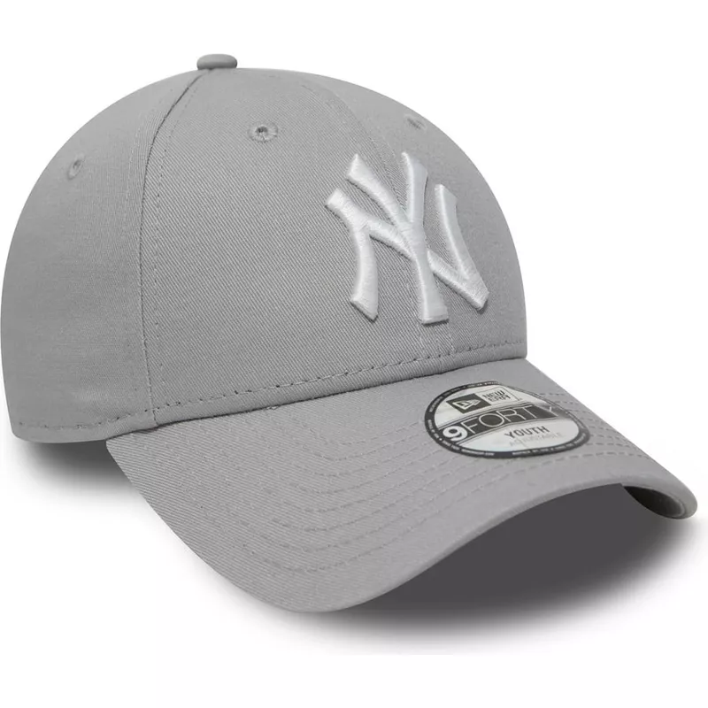 new-era-kinder-curved-brim-9forty-essential-new-york-yankees-mlb-adjustable-cap-grau
