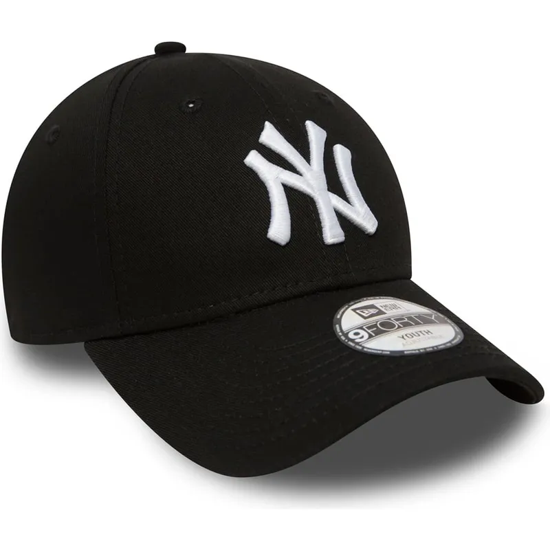 shapka-izvita-cherna-reguliruem-za-deca-9forty-essential-na-new-york-yankees-mlb-ot-new-era