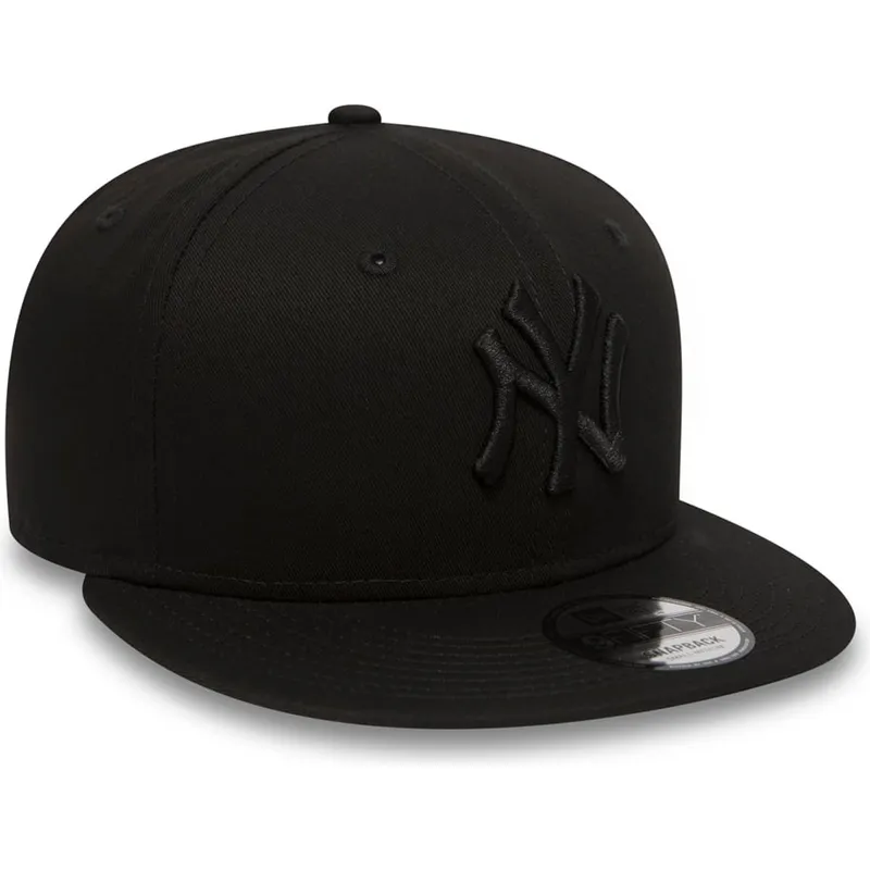 sort-fladskaerms-snapback-9fifty-black-on-black-new-york-yankees-mlb-fra-new-era