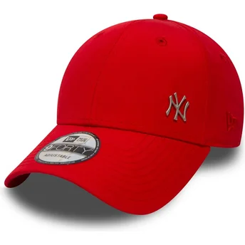 Червена извита регулируема шапка 9FORTY Flawless Logo на New York Yankees MLB от New Era
