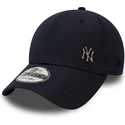 justerbar-marinebla-kurvet-kasket-9forty-flawless-logo-fra-new-york-yankees-mlb-fra-new-era