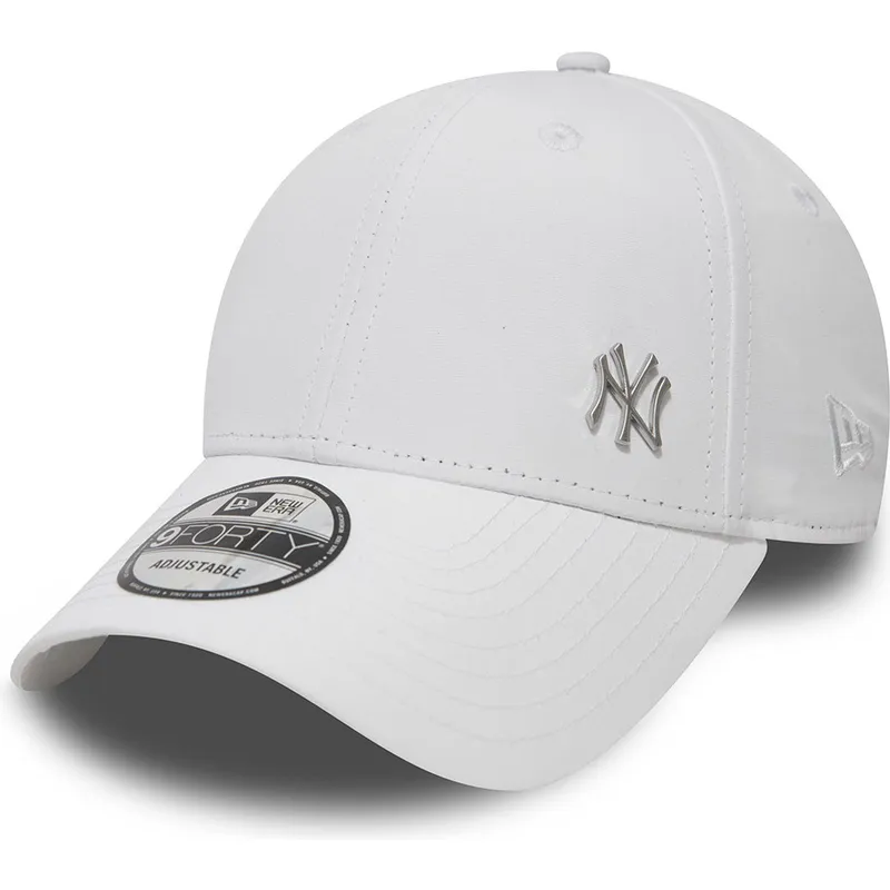 hvid-justerbar-9forty-flawless-logo-kasket-med-buet-skygge-fra-new-york-yankees-mlb-af-new-era