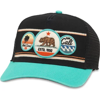 Schwarze und blaue Trucker-Cap Snapback California Domino von American Needle