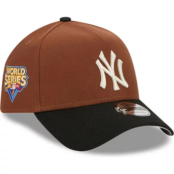 Casquette courbée marron et noire snapback 9FORTY A Frame Harvest New York Yankees MLB New Era