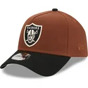 las-vegas-raiders-nfl-new-era-9forty-a-frame-harvest-snapback-kappe-in-braun-und-schwarz