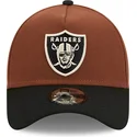 las-vegas-raiders-nfl-new-era-9forty-a-frame-harvest-snapback-kappe-in-braun-und-schwarz