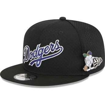 Schwarze flache Snapback-Kappe 9FIFTY Post-Up Pin der Los Angeles Dodgers MLB von New Era