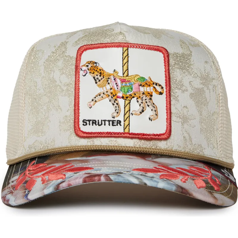 shapka-izvita-traker-bezhov-snapbek-multicolor-strutter-quid-glorier-carousel-the-farm-ot-goorin-bros