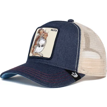 marineblaue-und-beige-trucker-kappe-the-nuts-squirrel-the-farm-von-goorin-bros