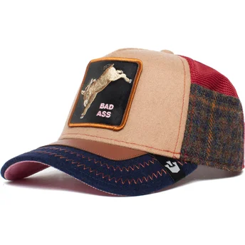 goorin-bros-trucker-cap-braun-und-marineblau-burro-detention-seeker-ass-play-the-farm