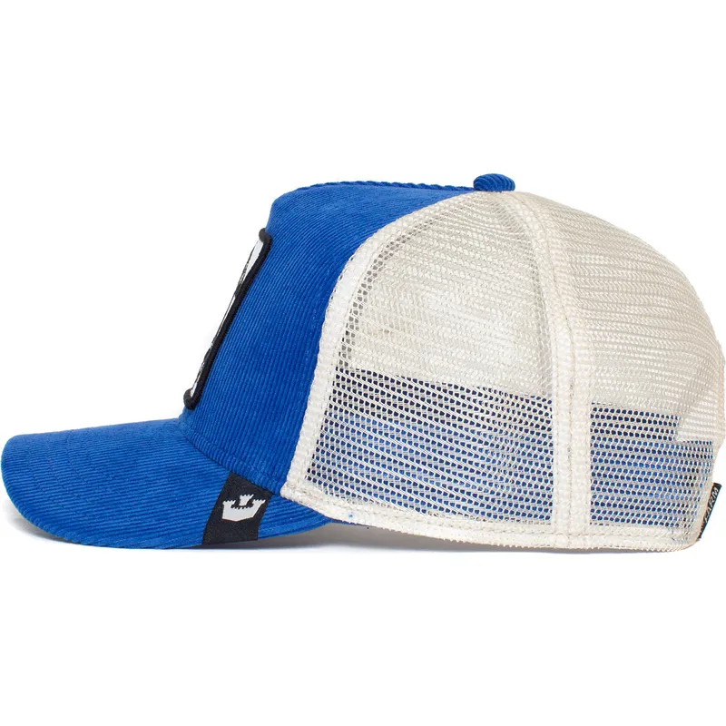 goorin-bros-the-farm-sly-stallione-hvid-og-bla-trucker-kasket-med-hestemotiv-i-flojl