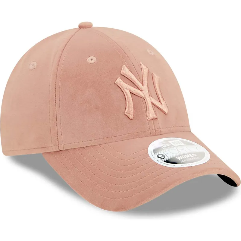 shapka-izvita-roza-reguliruem-9forty-velour-na-new-york-yankees-mlb-ot-new-era