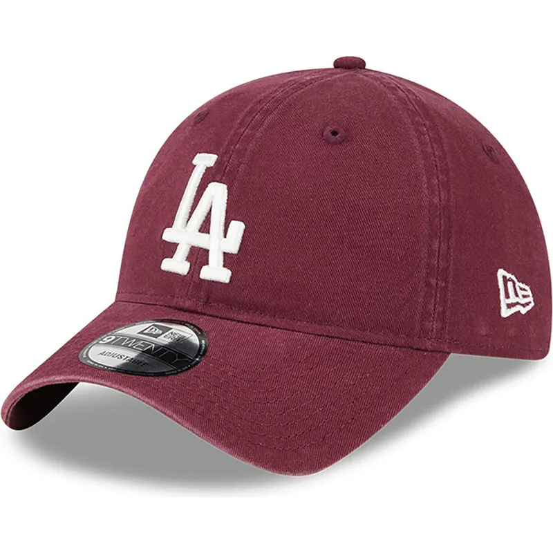 shapka-izvita-chervena-reguliruem-9twenty-league-essential-na-los-angeles-dodgers-mlb-ot-new-era