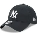 schwarze-verstellbare-9twenty-league-essential-kappe-mit-gebogenem-schirm-der-new-york-yankees-mlb-von-new-era