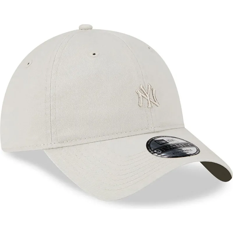 shapka-izvita-bezhov-reguliruem-9twenty-mini-na-new-york-yankees-mlb-ot-new-era