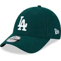 shapka-izvita-zelena-reguliruem-9forty-essential-melton-wool-na-los-angeles-dodgers-mlb-ot-new-era