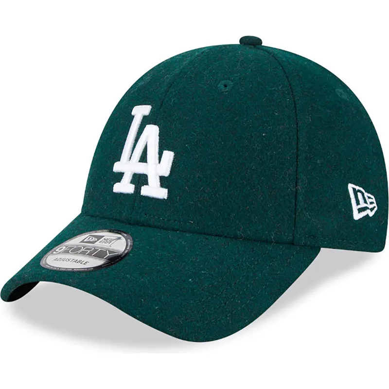 shapka-izvita-zelena-reguliruem-9forty-essential-melton-wool-na-los-angeles-dodgers-mlb-ot-new-era